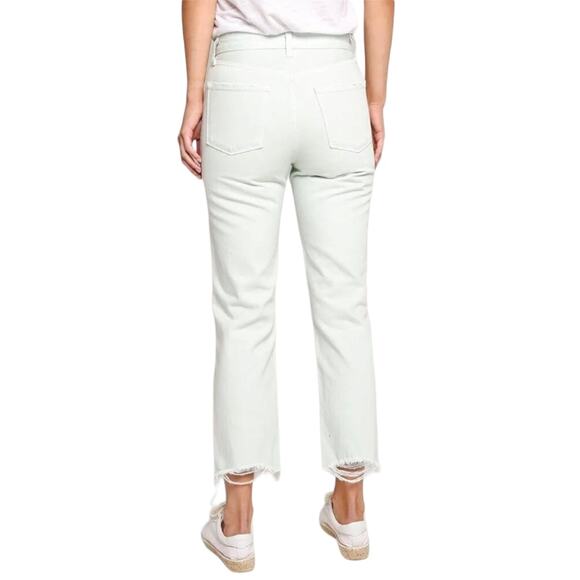J Brand Wynne High Rise Cropped Straight Jeans 26 NWT Green Spearmint Distressed - Picture 10 of 12